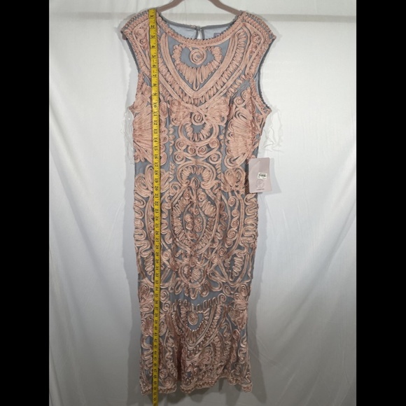 NEW JS Collections [ 12 ] Soutache‎ Mesh Midi Dress in Pink/Blue - Picture 5 of 12